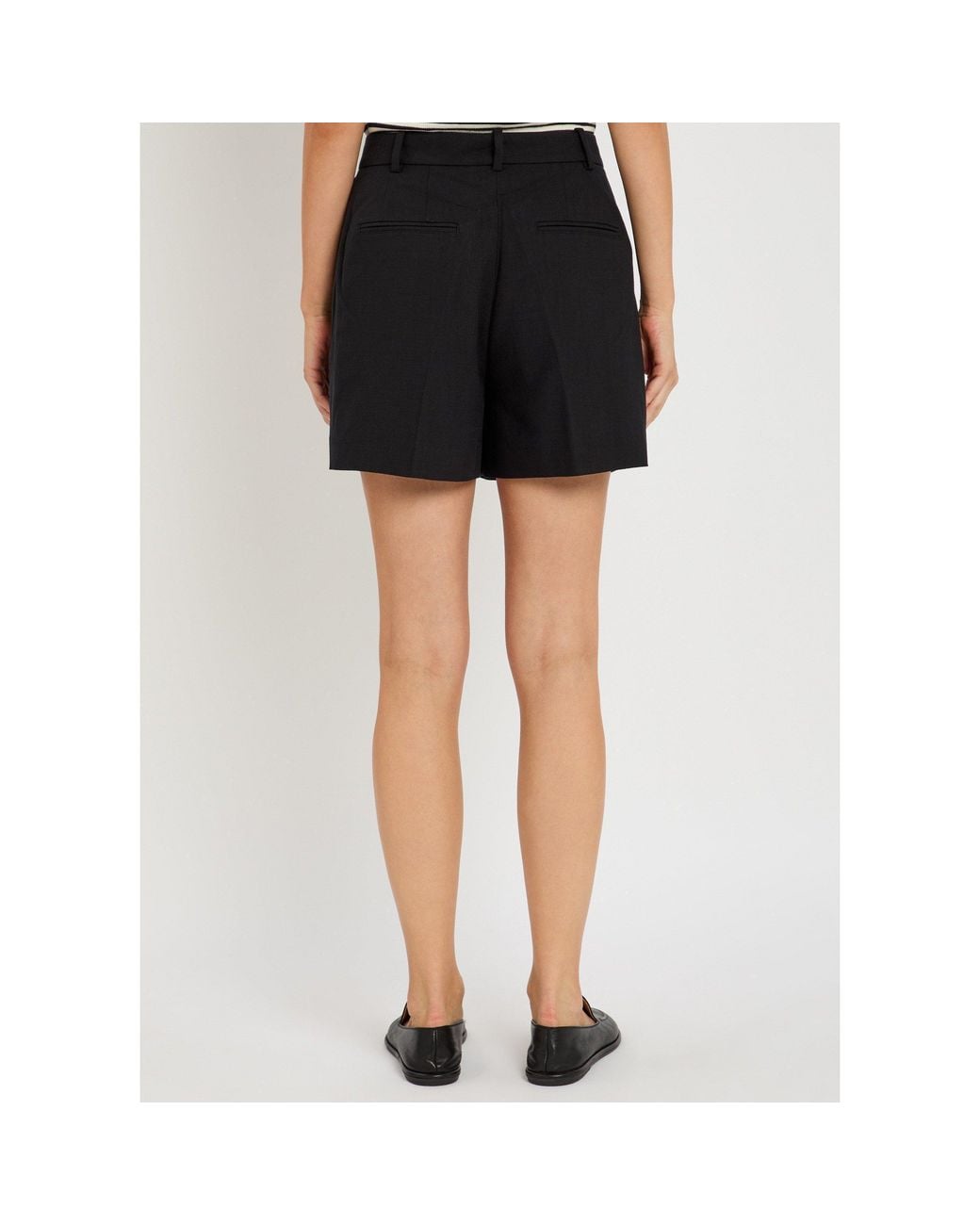 Anine Bing Black Viscose Tailored Shorts