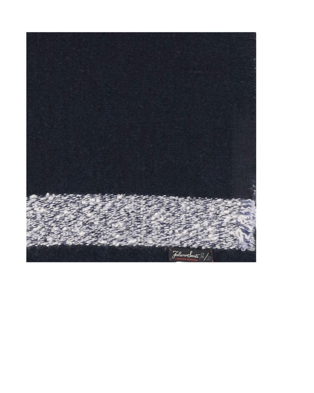 Faliero Sarti Blue Contrast Border Scarf