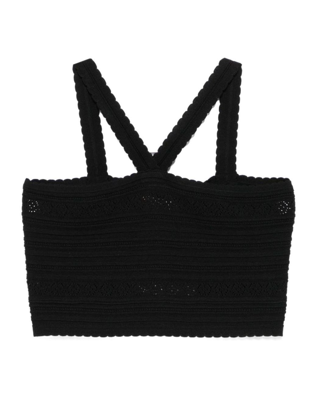 Twinset Black Crochet Bralette Top
