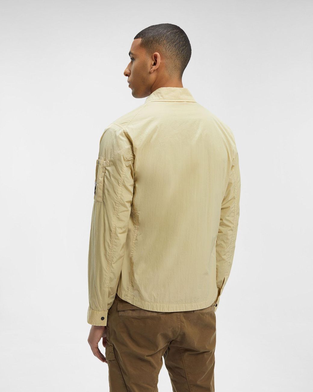 C P Company Green Logo-Plaque Detail Shirt Jacket for men