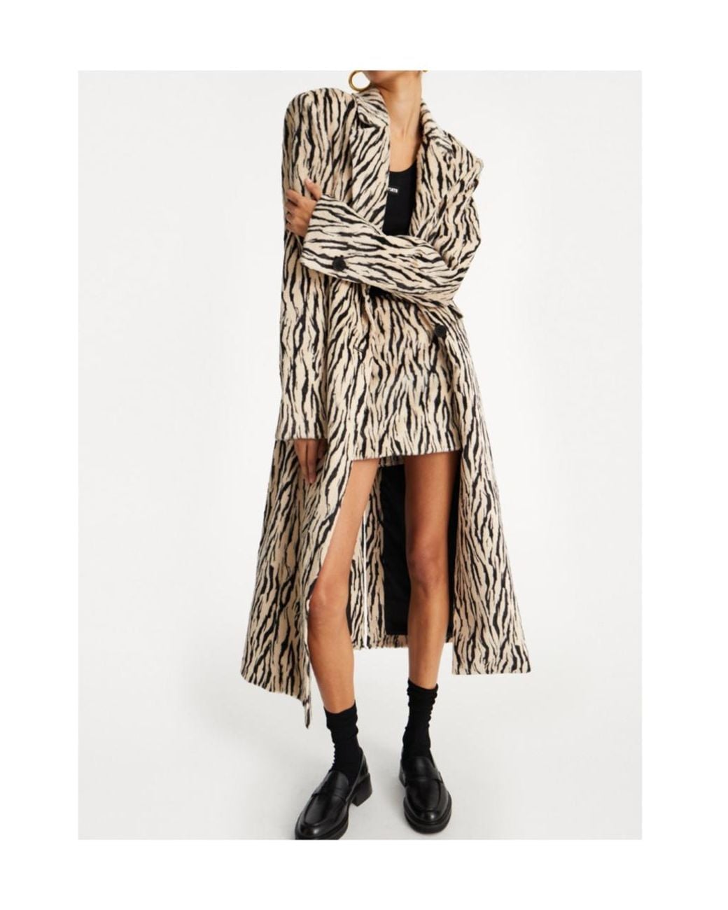 ROTATE BIRGER CHRISTENSEN Natural Zebra Print Skirt