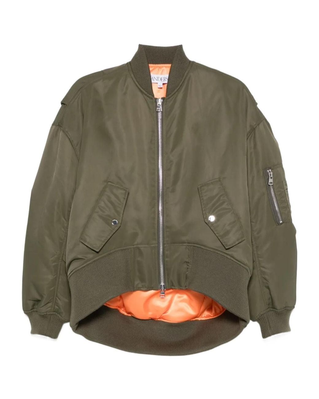 J.W. Anderson Green Jw Anderson Curved-Hem Zipped Bomber Jacket