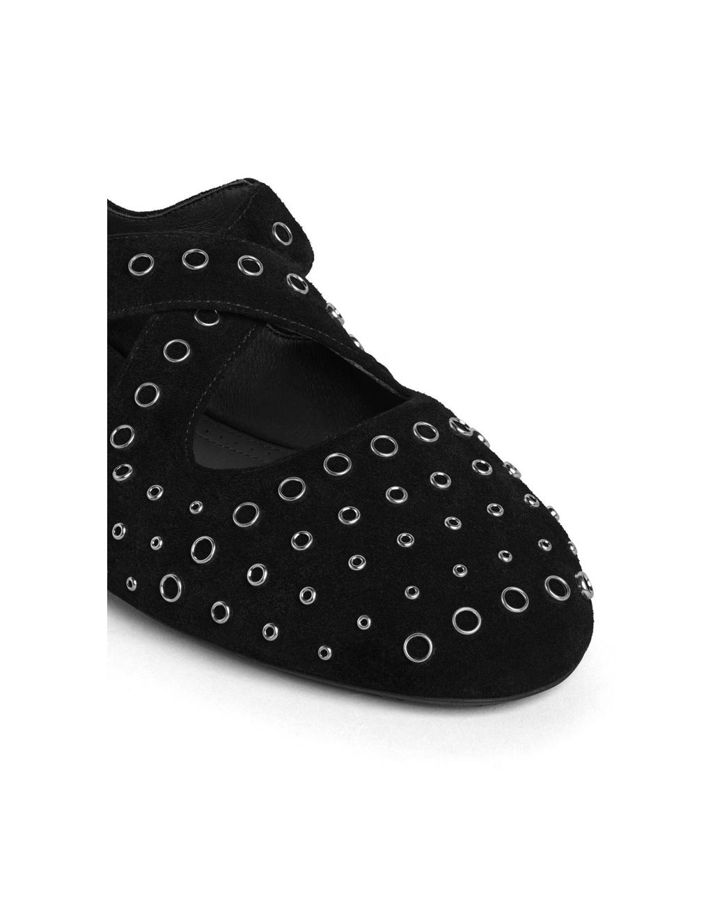 Alaïa Black Criss-Cross Eyelet Suede Ballet Flats
