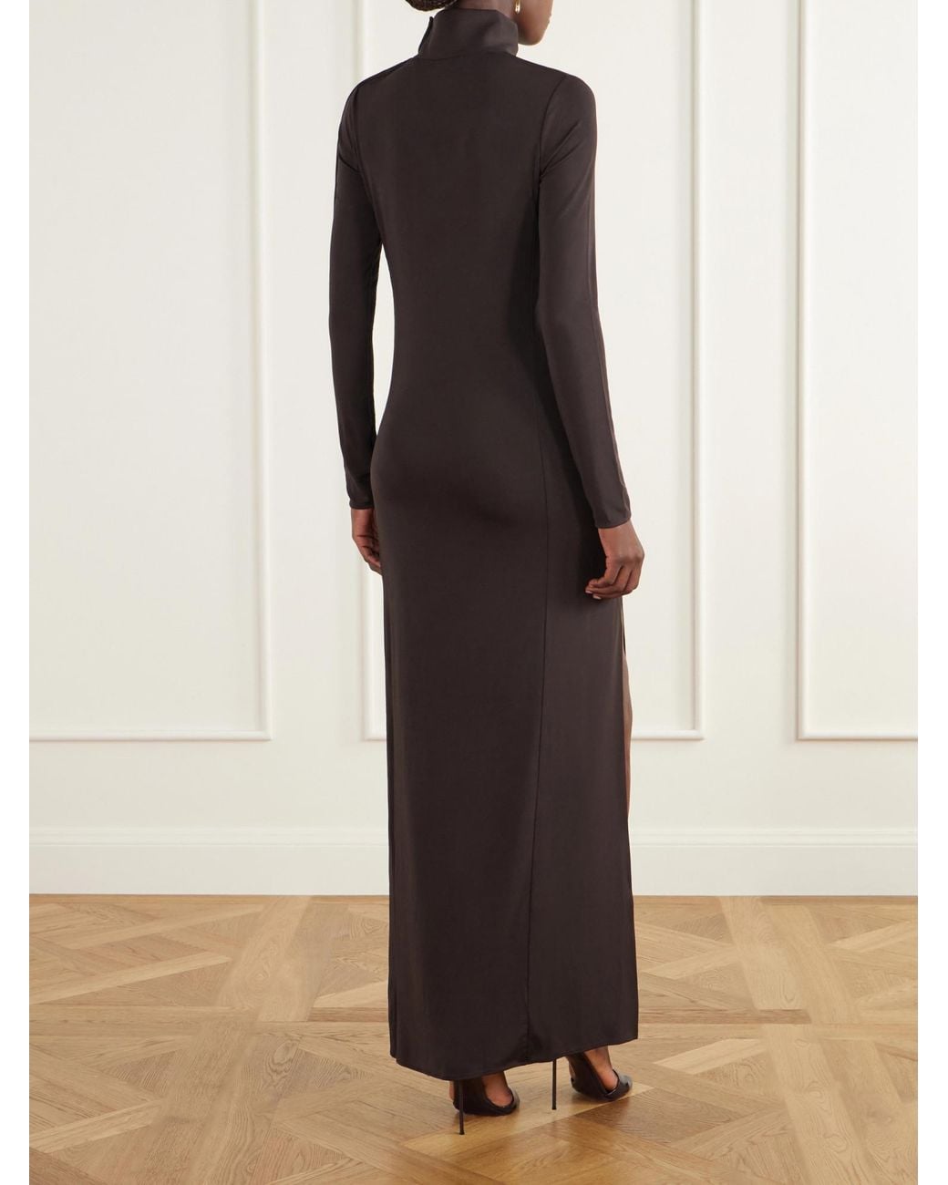 Courreges Black Long-Sleeve High-Neck Dress