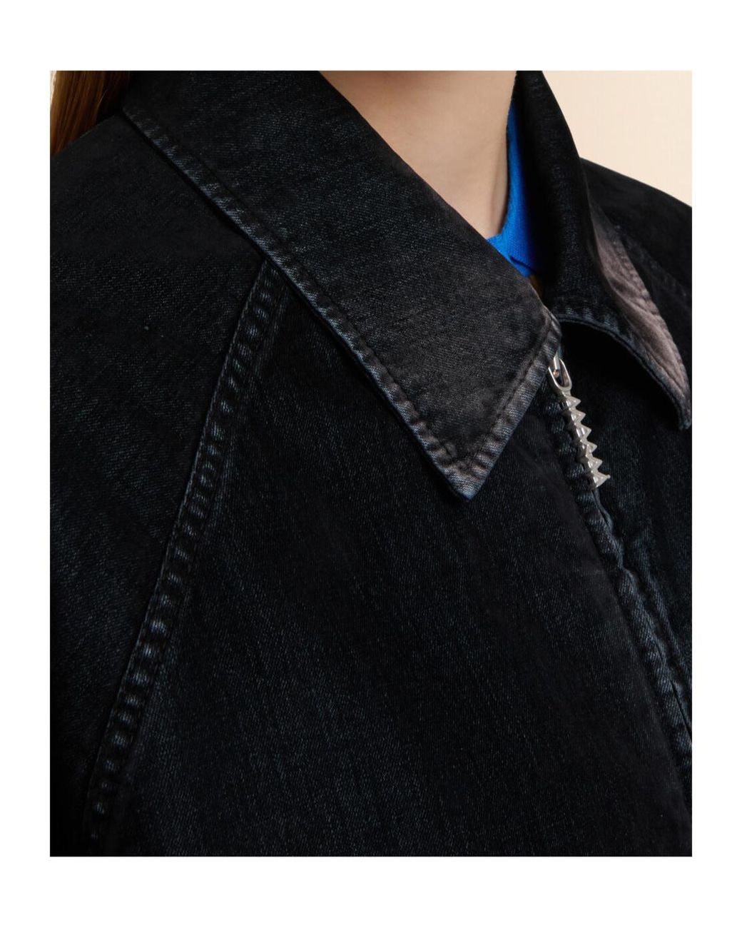 Marni Black Flocked Denim Bomber Jacket