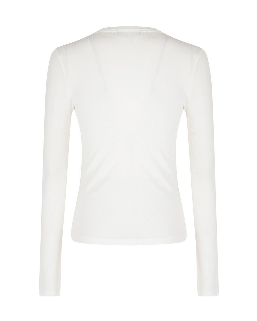 Dondup White Fitted Long-Sleeve T-Shirt
