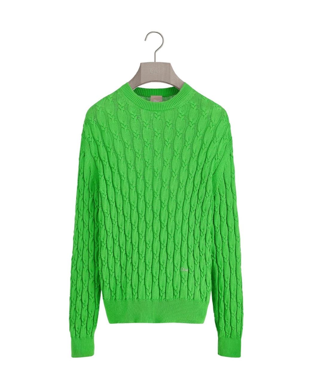 Dior Green Homme Braided Crewneck Knitted Jumper for men