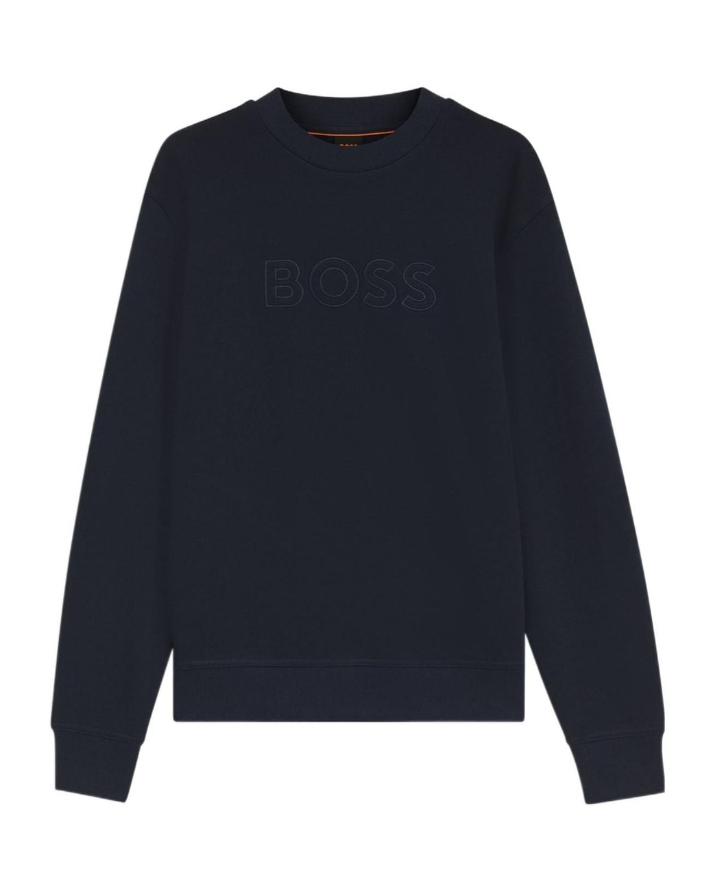 Boss Blue Boss Logo Embroidered Crewneck Sweatshirt for men