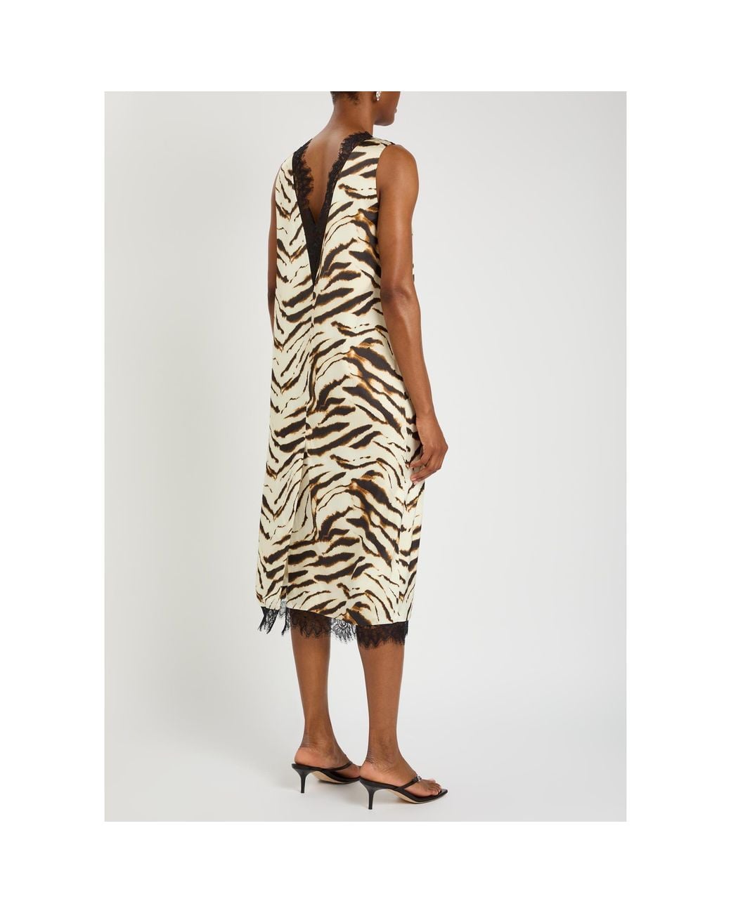 Ganni Metallic Printed Satin Skirt