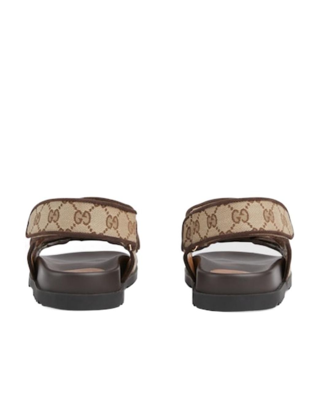 Gucci Brown Gg Canvas & Leather Sandal