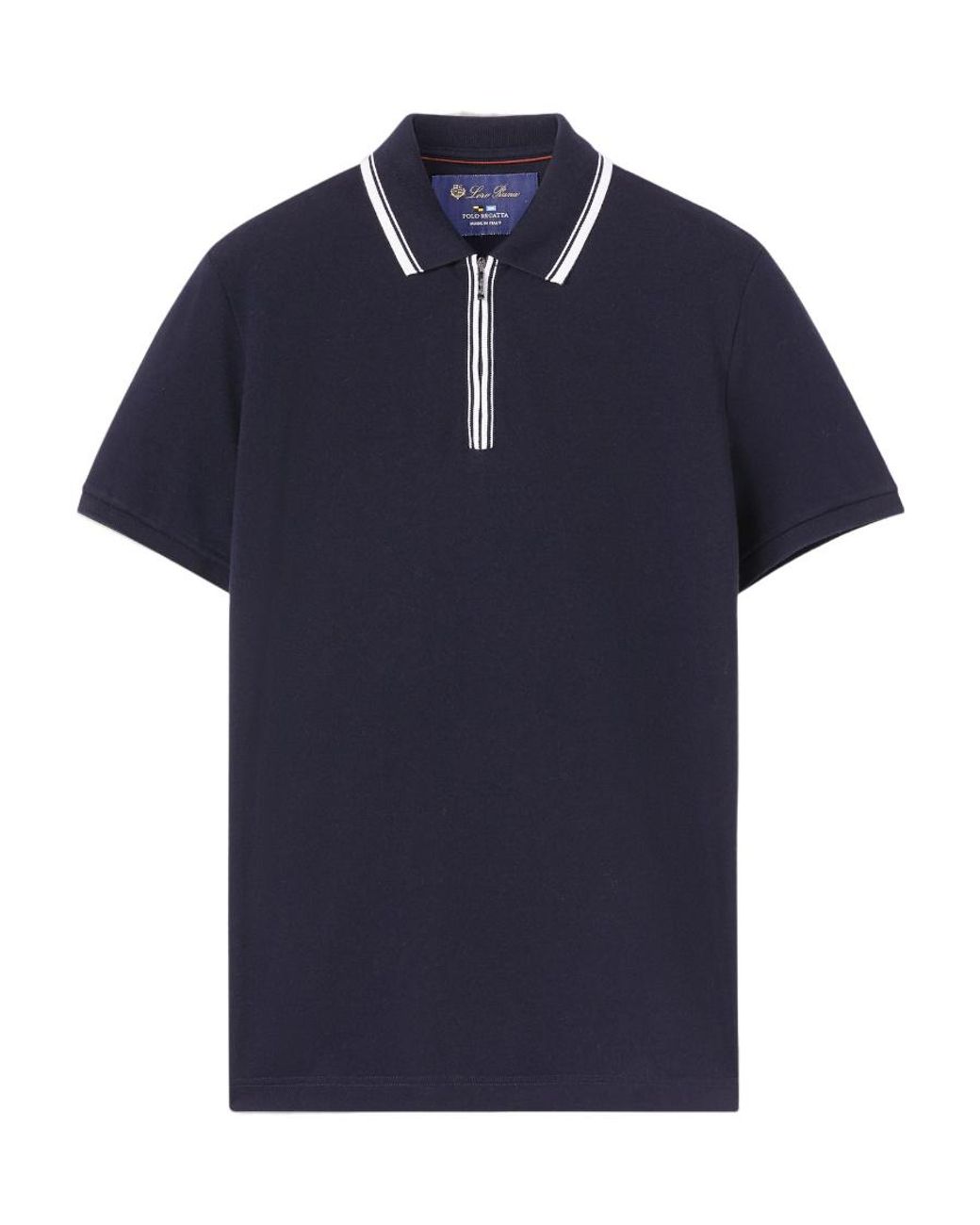 Loro Piana Blue Zip Regatta Polo Shirt for men