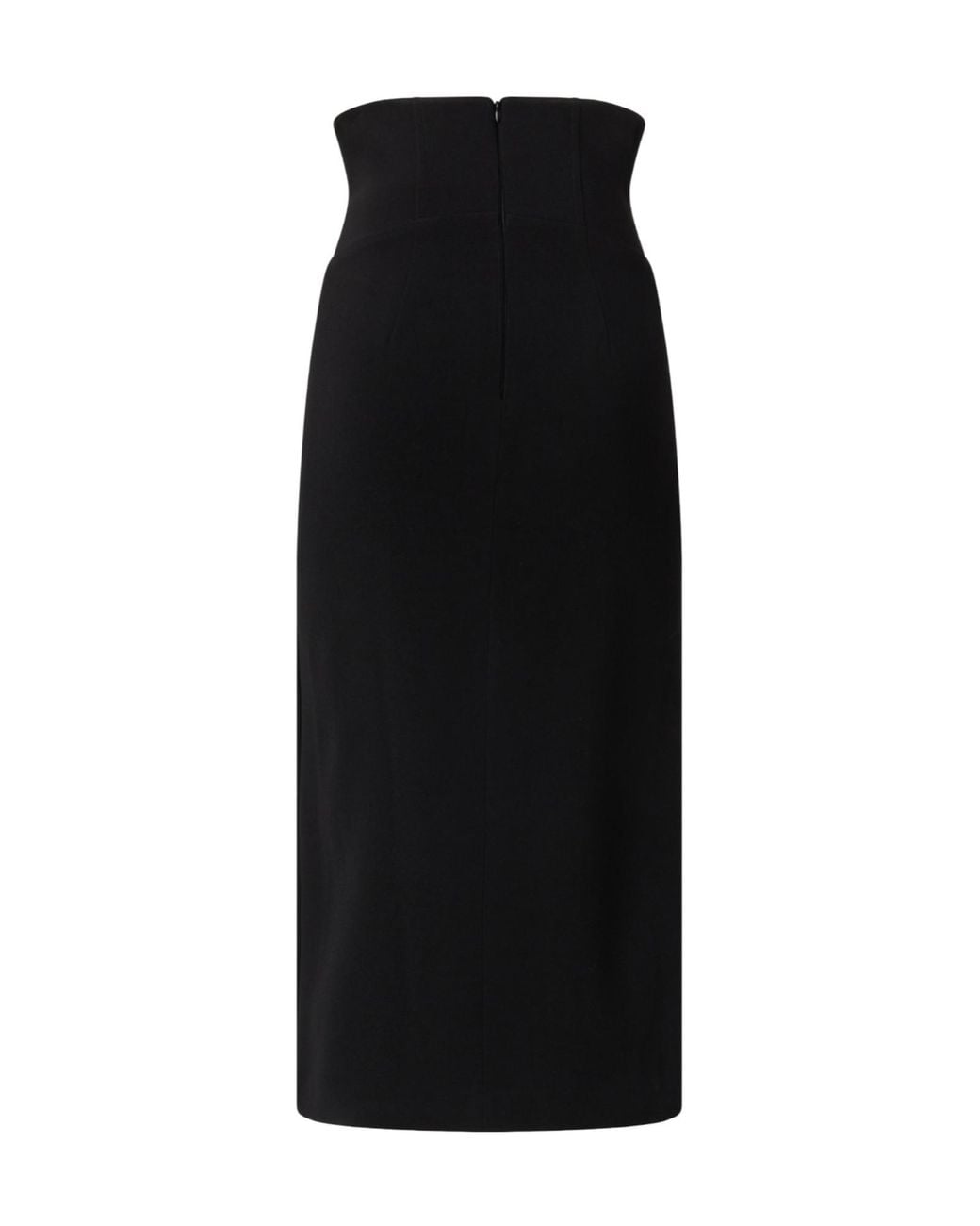 Pinko Black High-Waist Midi Skirt