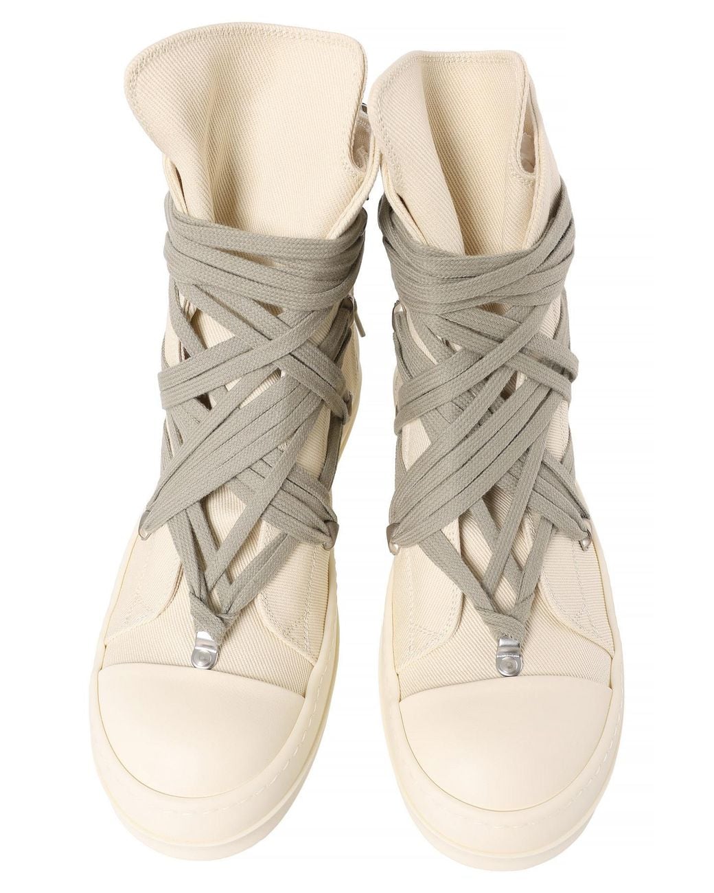 Rick Owens Natural Lace-Up High-Top Casual Shoes for men