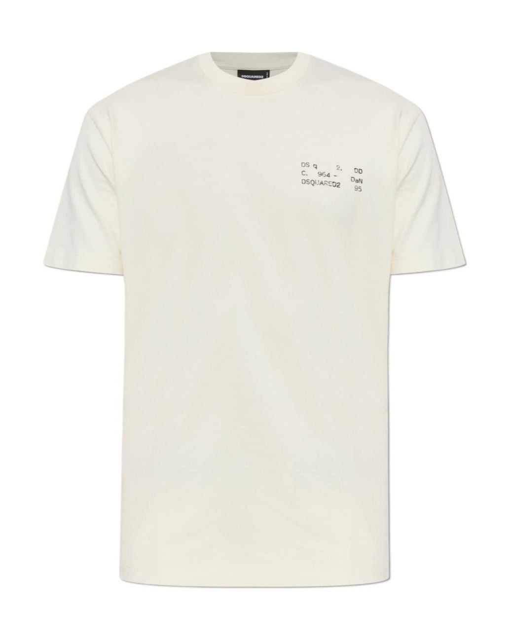 DSquared² White Logo Printed Crewneck T-Shirt for men