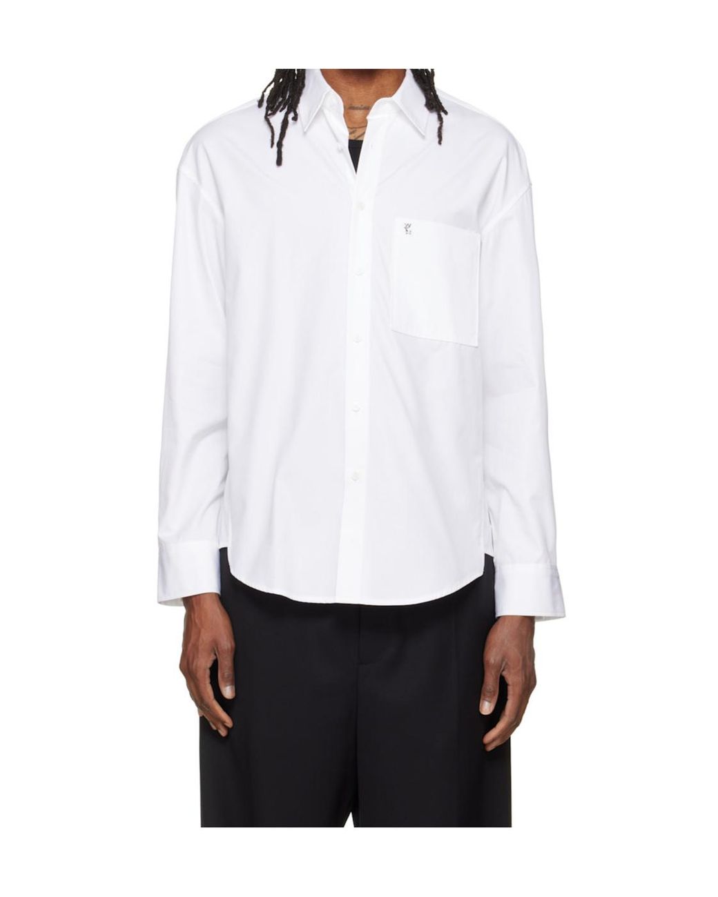 Wooyoungmi White Button-Up Knit Top for men