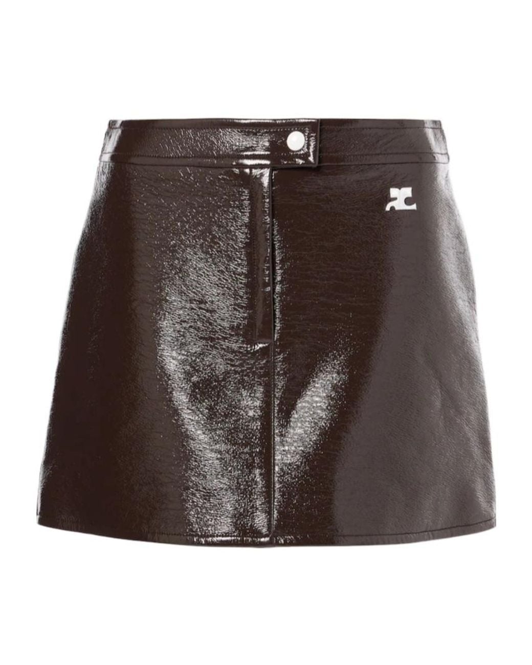 Courreges Brown Zipper Skirt