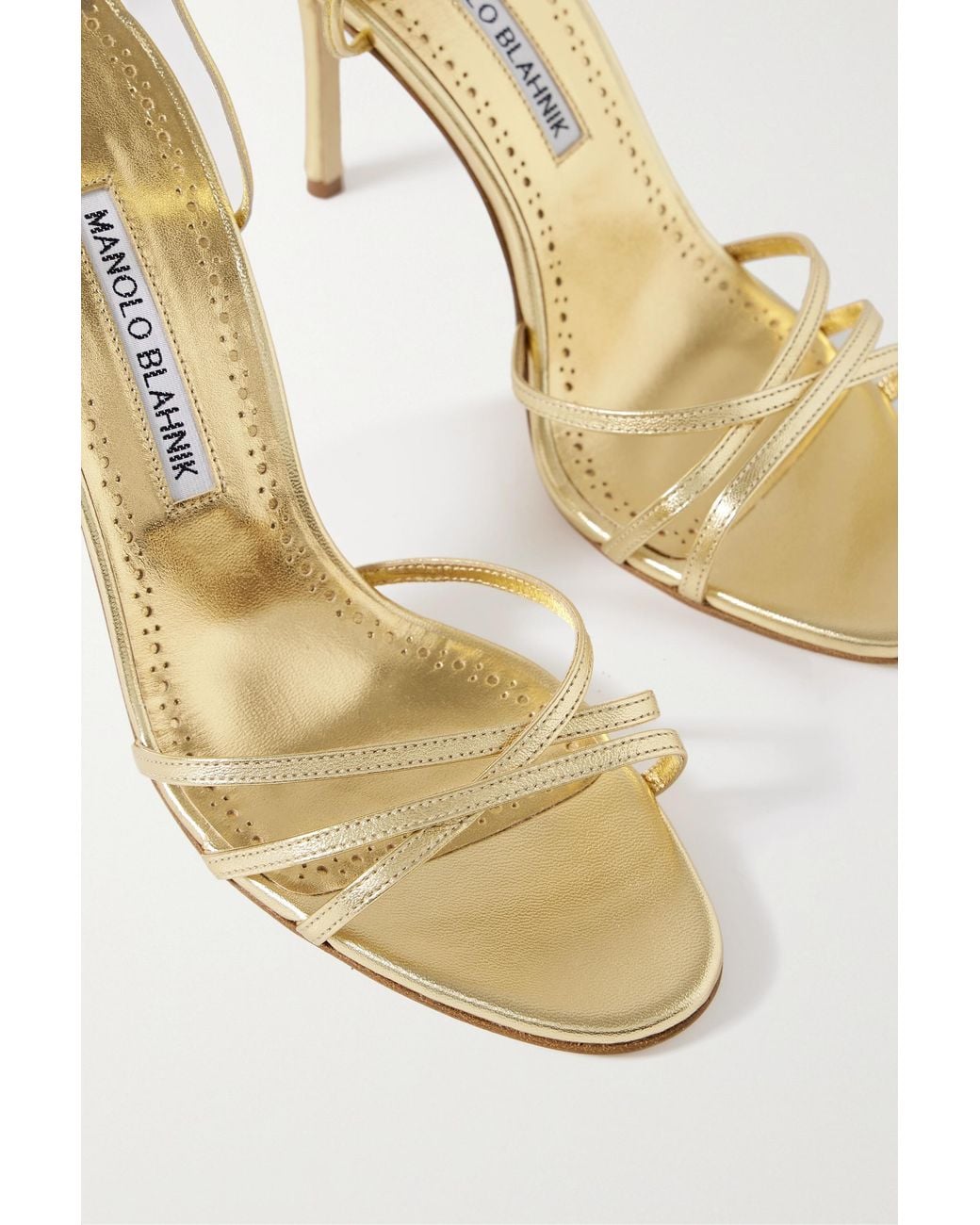 Manolo Blahnik Metallic Leva 105 High-Heel Sandals