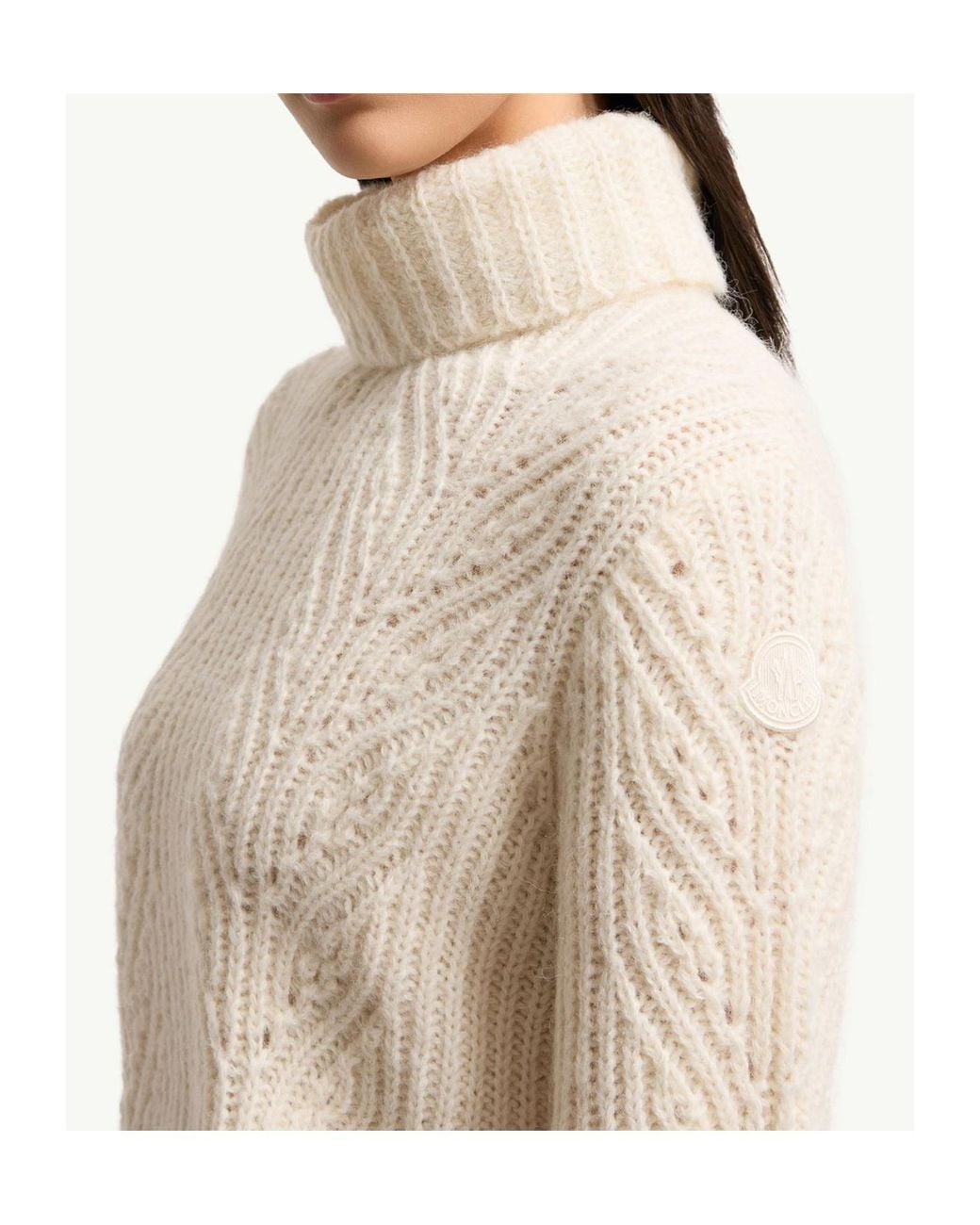 Moncler White Alpaca Blend Turtleneck Jumper