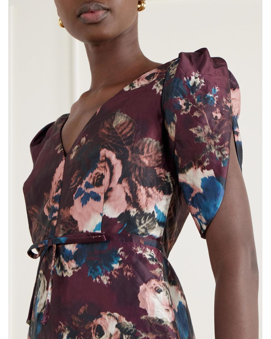 Erdem Purple Romantic Floral Skirt