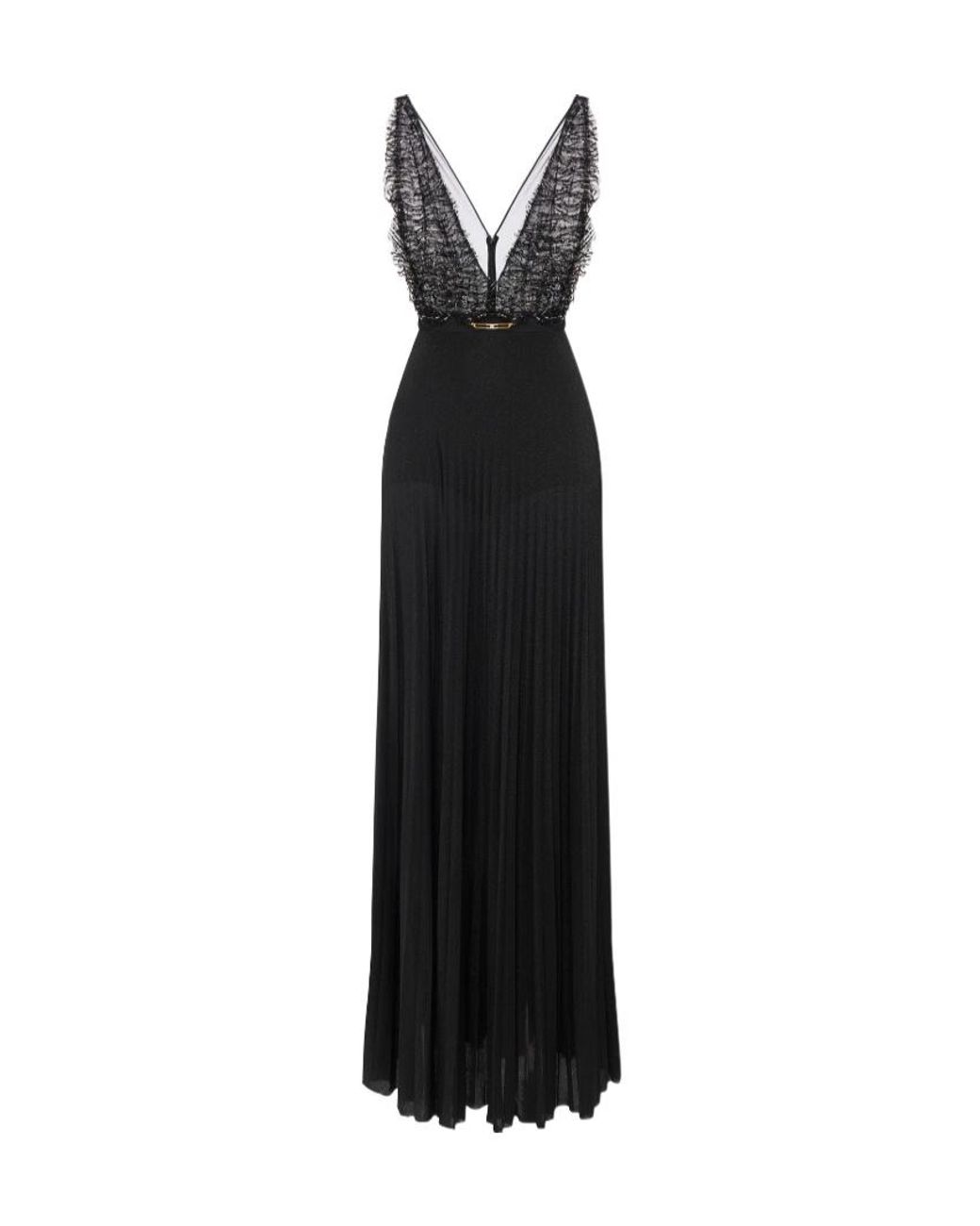 Elisabetta Franchi Black Tulle Carpet Dress