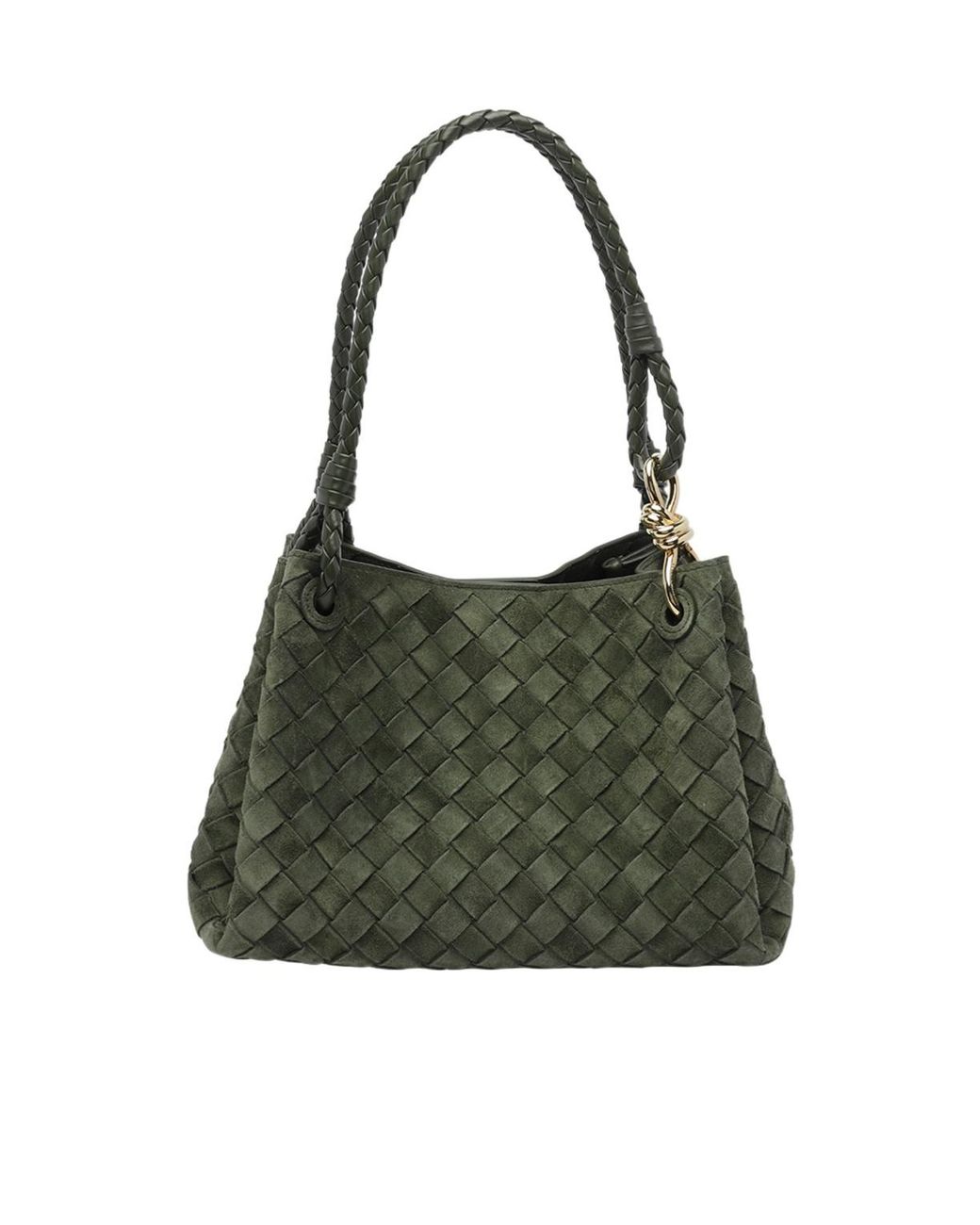 Bottega Veneta Green Woven Shoulder Bag