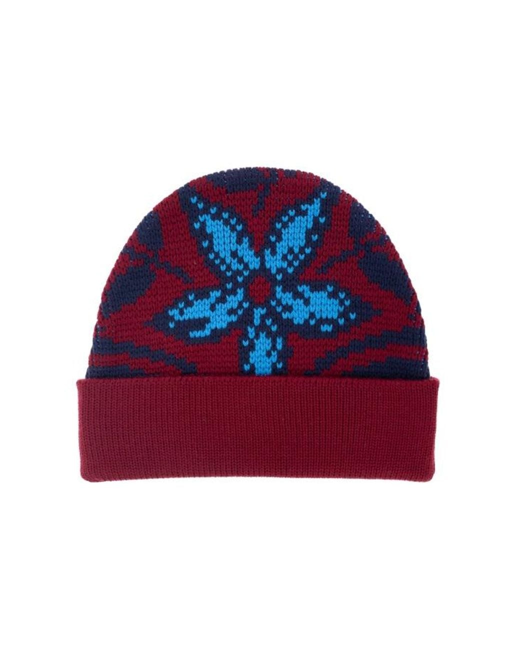 Etro Red Turn-Up Hem Knitted Beanie