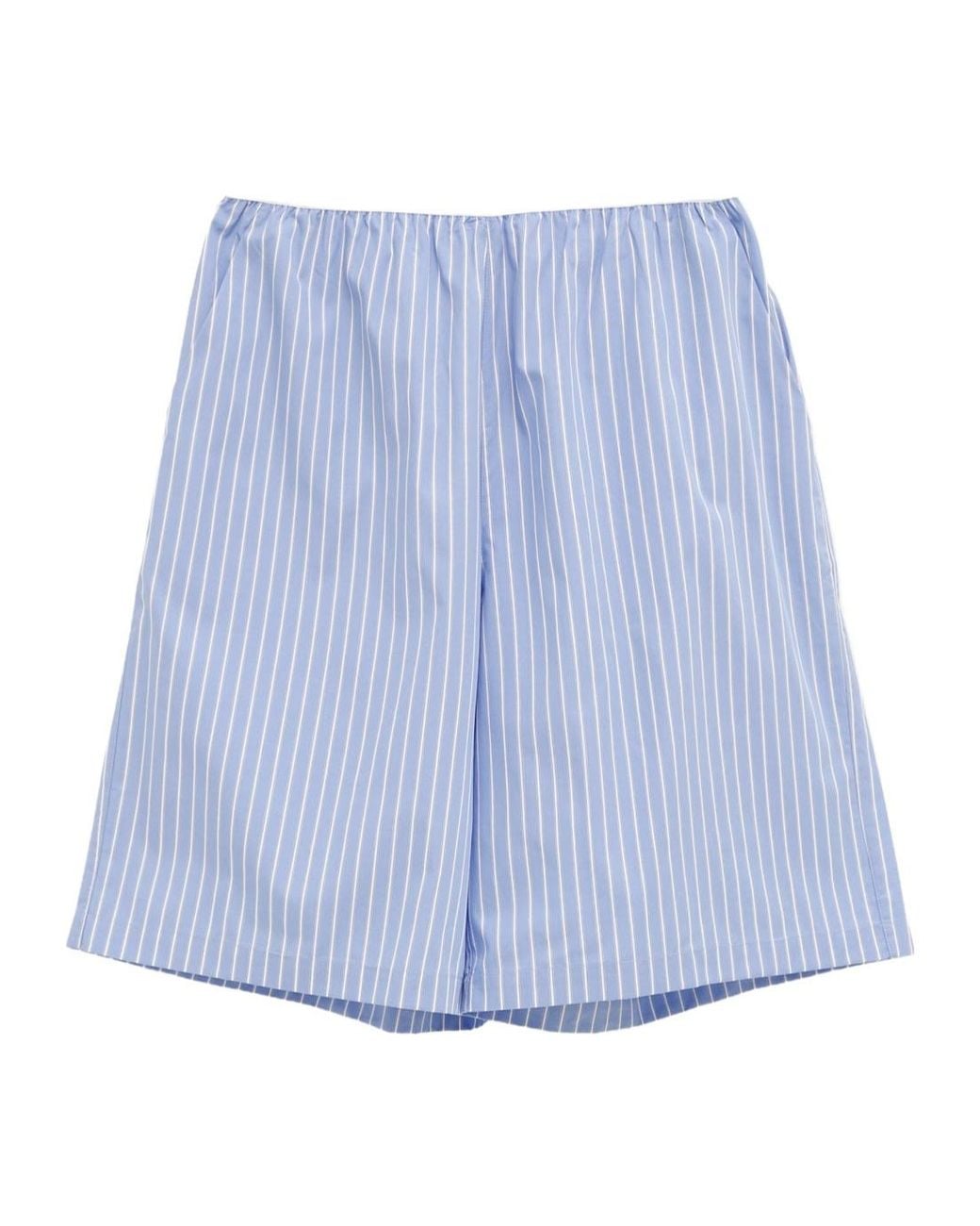Frankie Shop Blue Striped Shorts