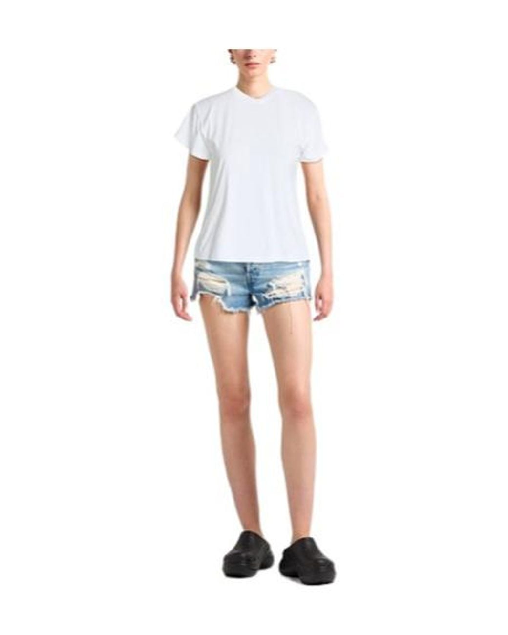 MM6 by Maison Margiela White Solid-Color T-Shirt