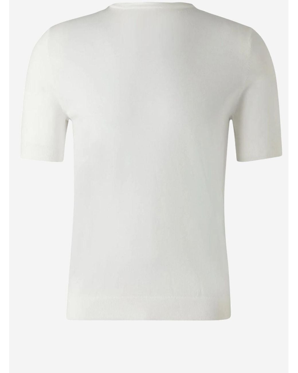 Boss White Short-Sleeve Knit Sweater for men