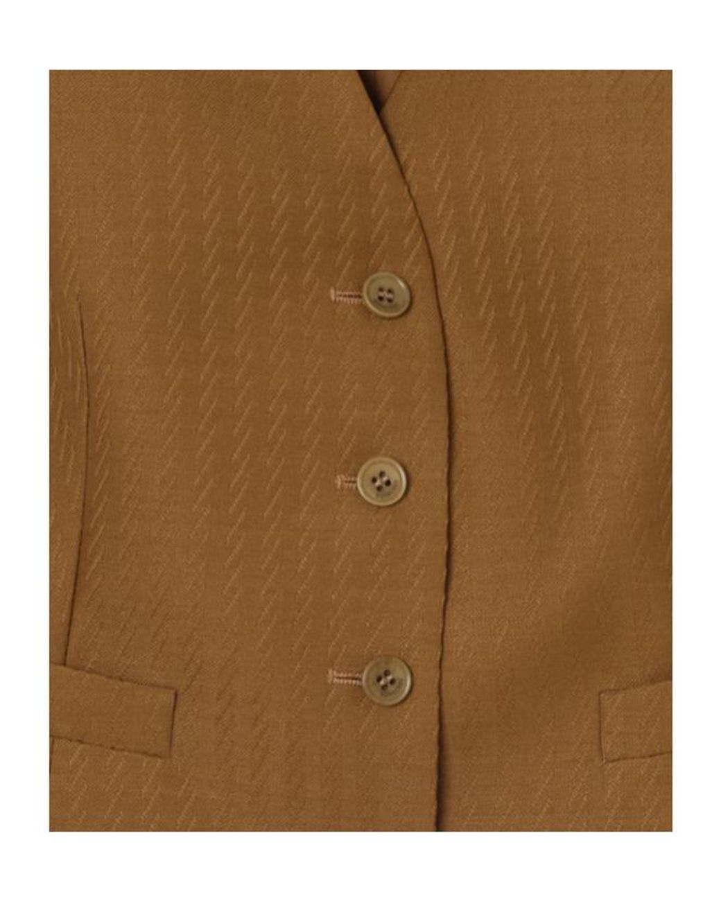 Burberry Brown Single Breasted V-Neck Tailored Waistcoat