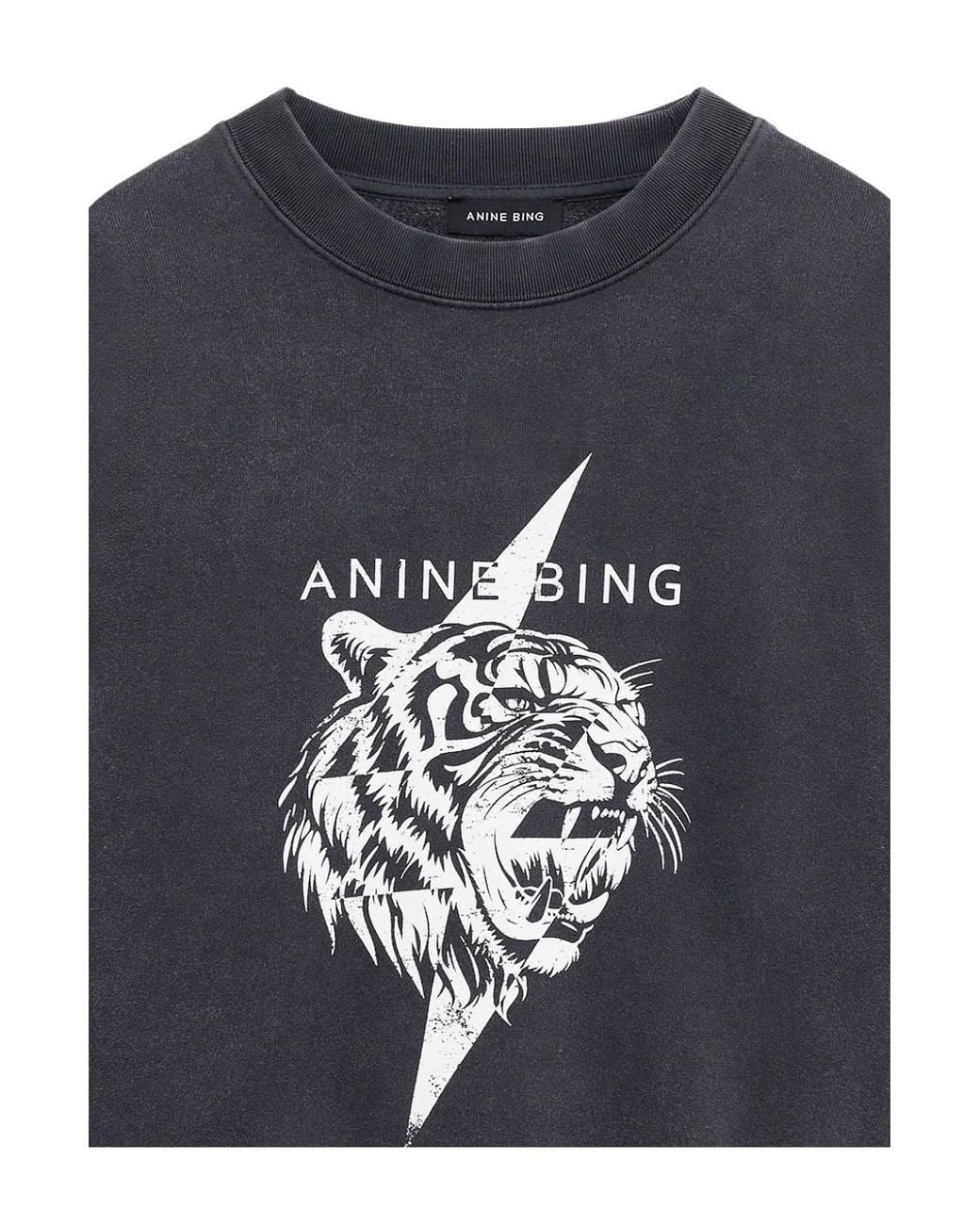 Anine Bing Blue Miles Tiger-Print Sweatshirt