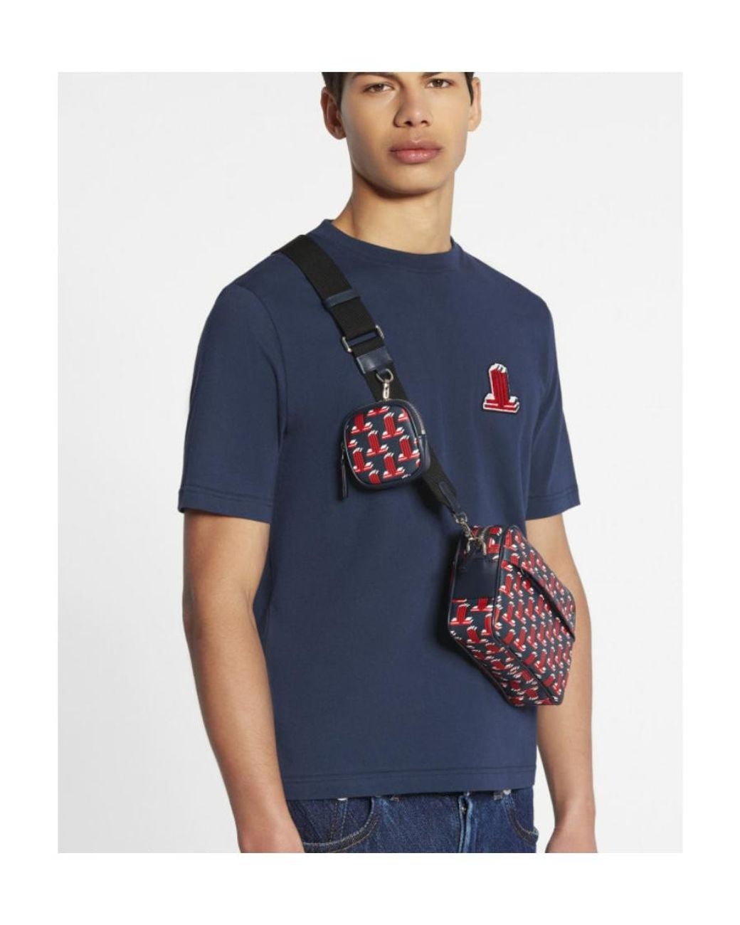 Lanvin Red Logo Shoulder Bag for men