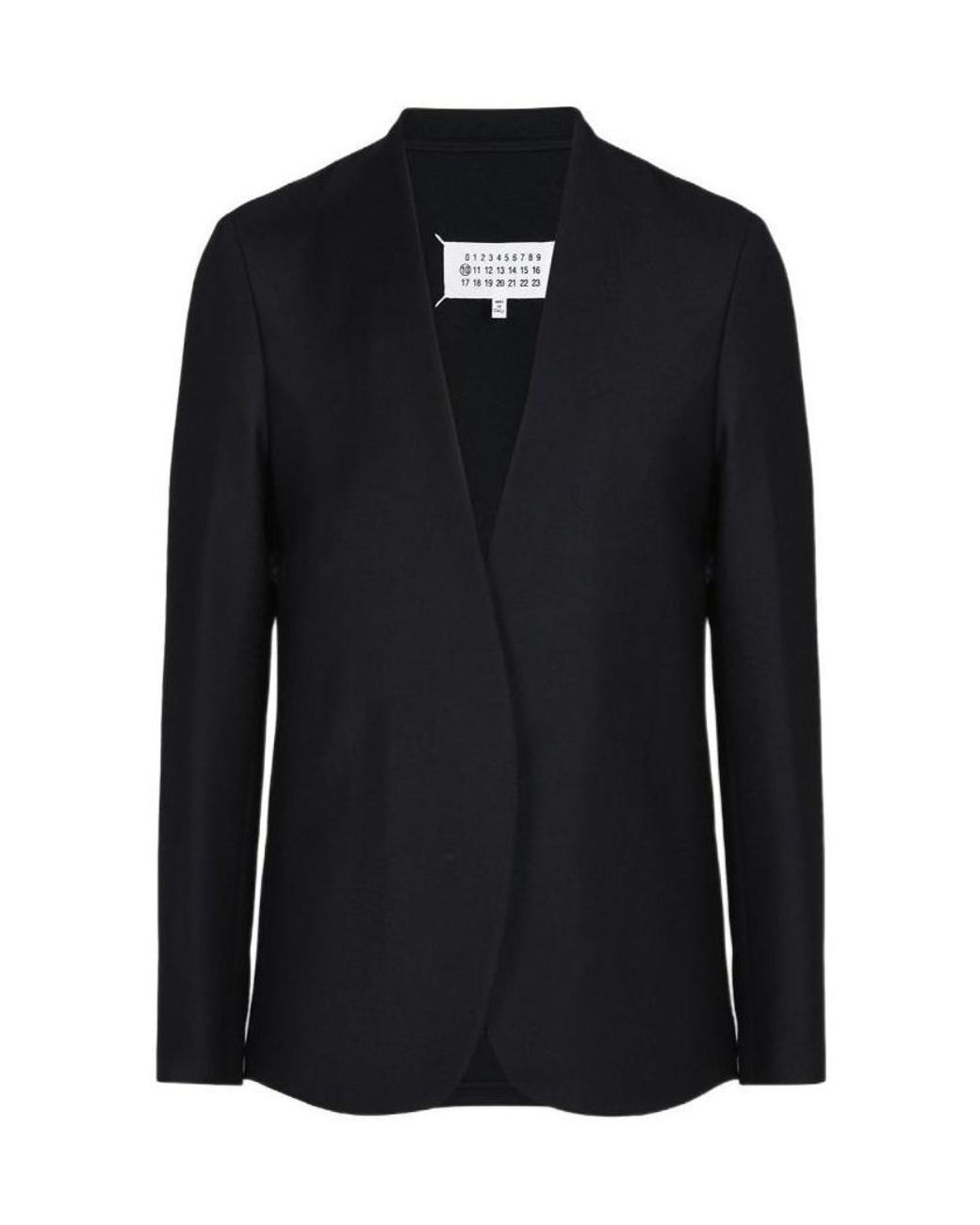 Maison Margiela Black Collarless Tailored Blazer for men