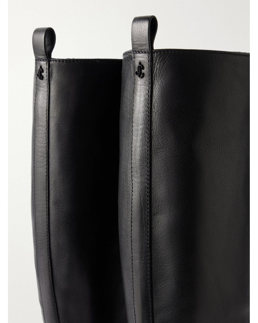 Jimmy Choo Black Leather Knee Boots