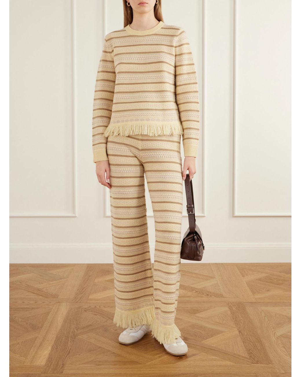 Guest In Residence Natural Blend Knitted Wide-Leg Pants