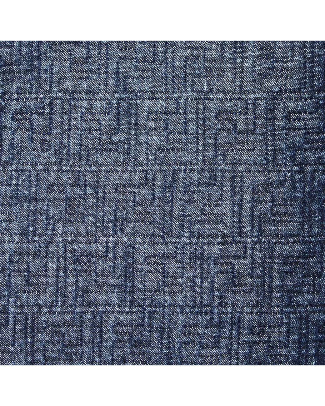 Fendi Blue Quilted Ff Denim Coat