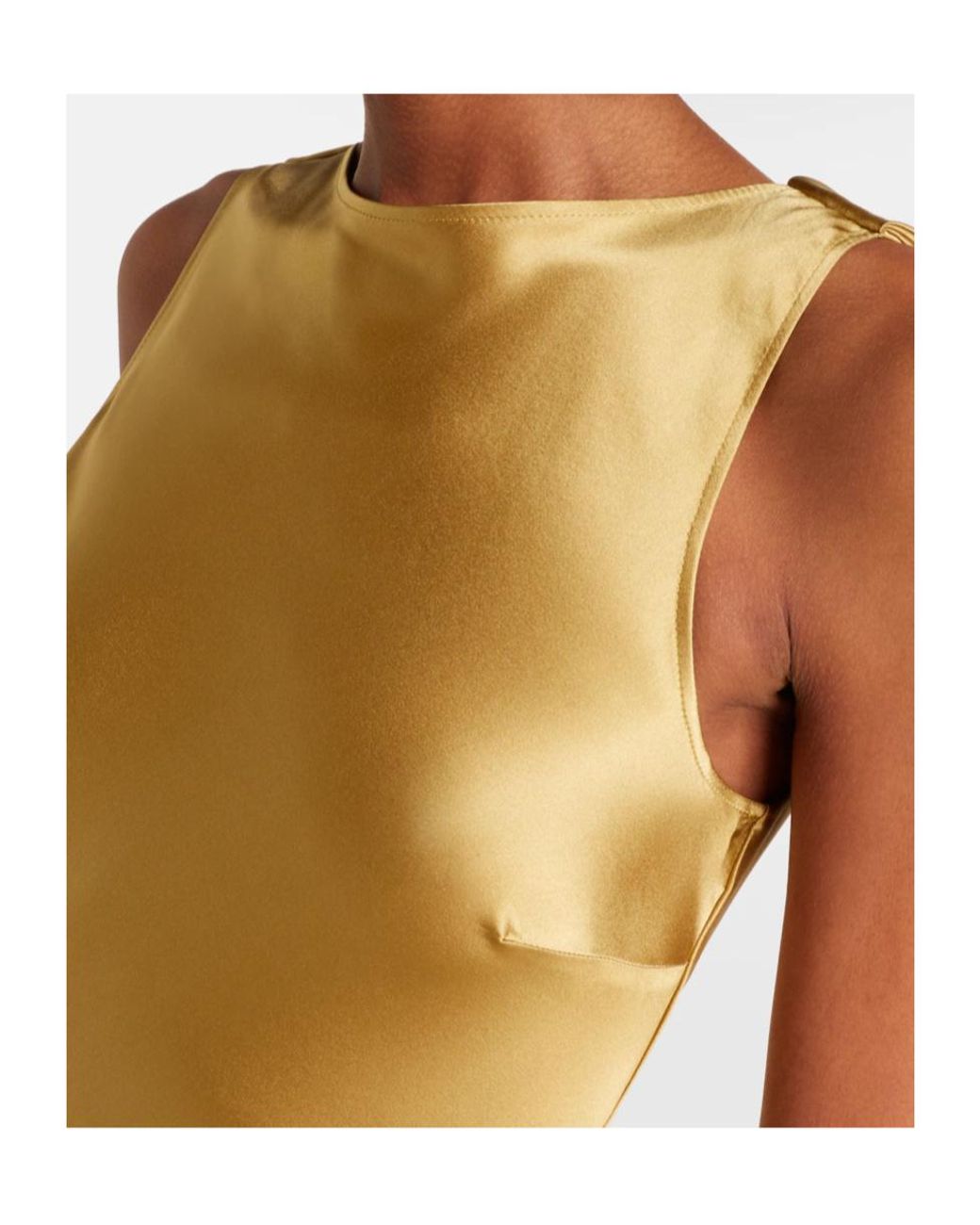 Nina Ricci Metallic Open-Back Gown
