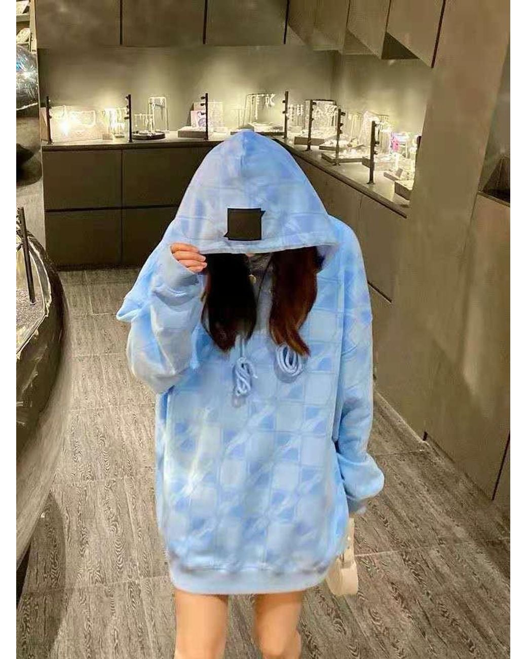 we11done Blue Printed Pattern Sweater for men