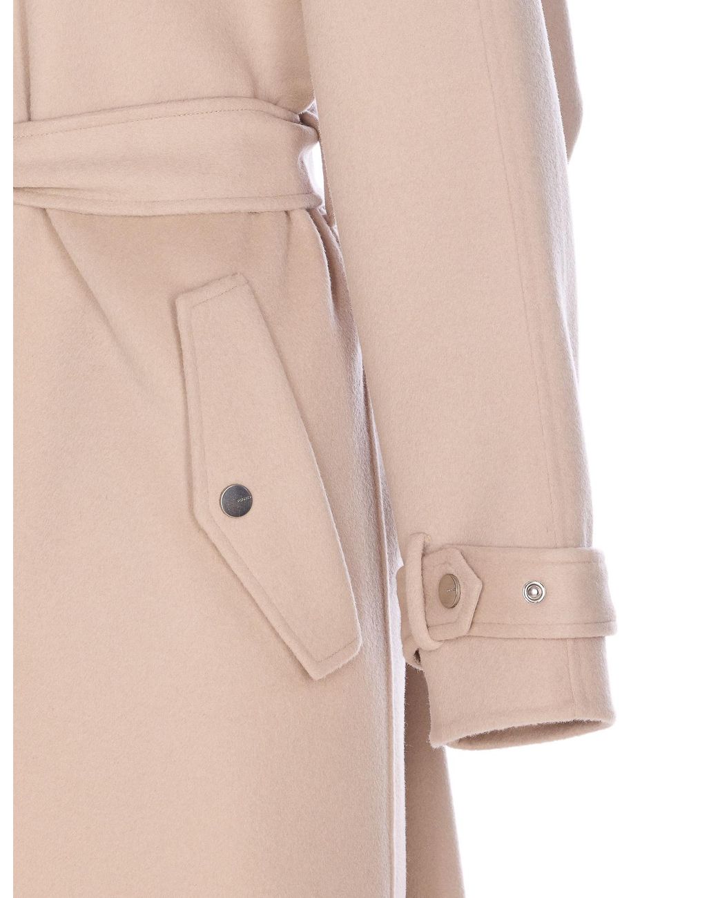 Pinko Natural Belted Hooded Coat