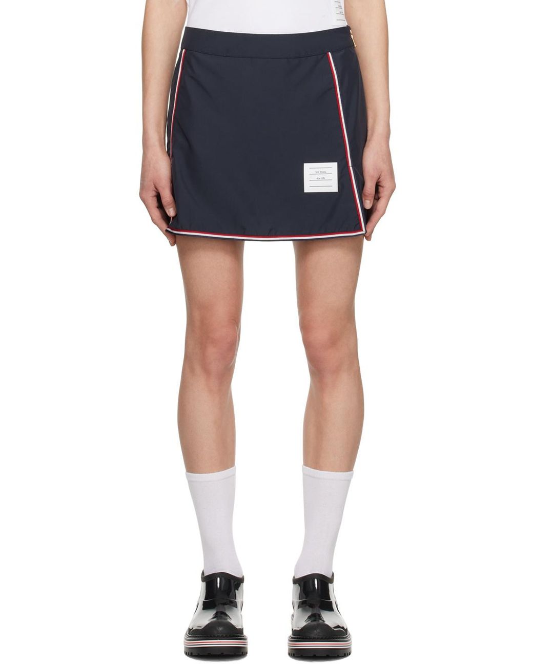 Thom Browne Black Rwb High-Waist Golf Mini Skirt
