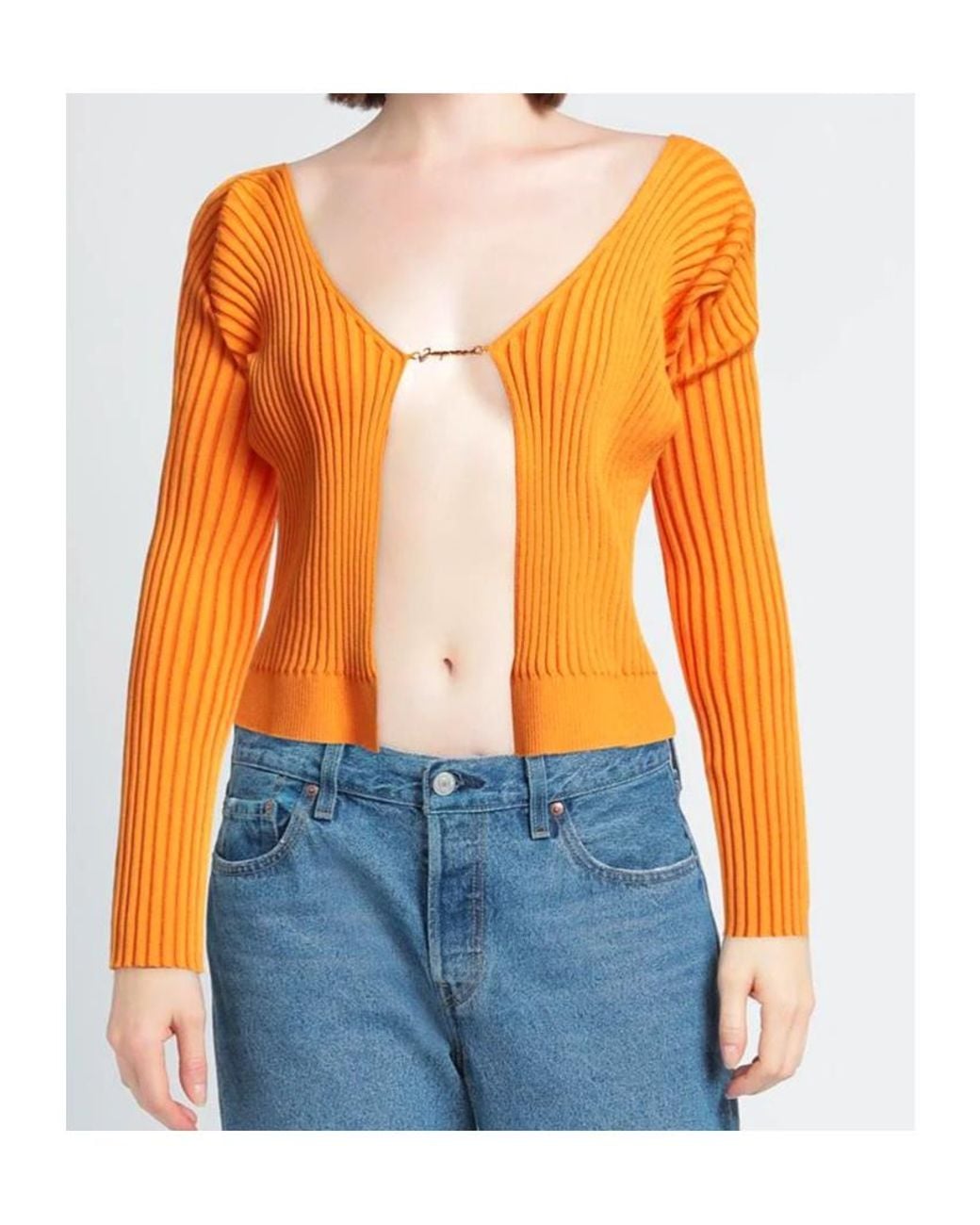Jacquemus Orange Long Sleeve Cardigan