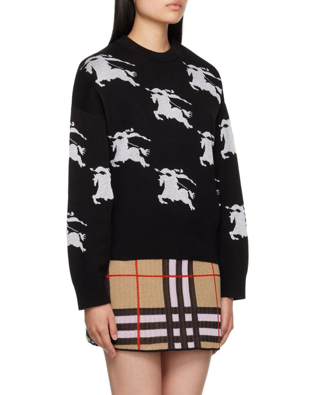 Burberry Black Ekd Jacquard Jumper
