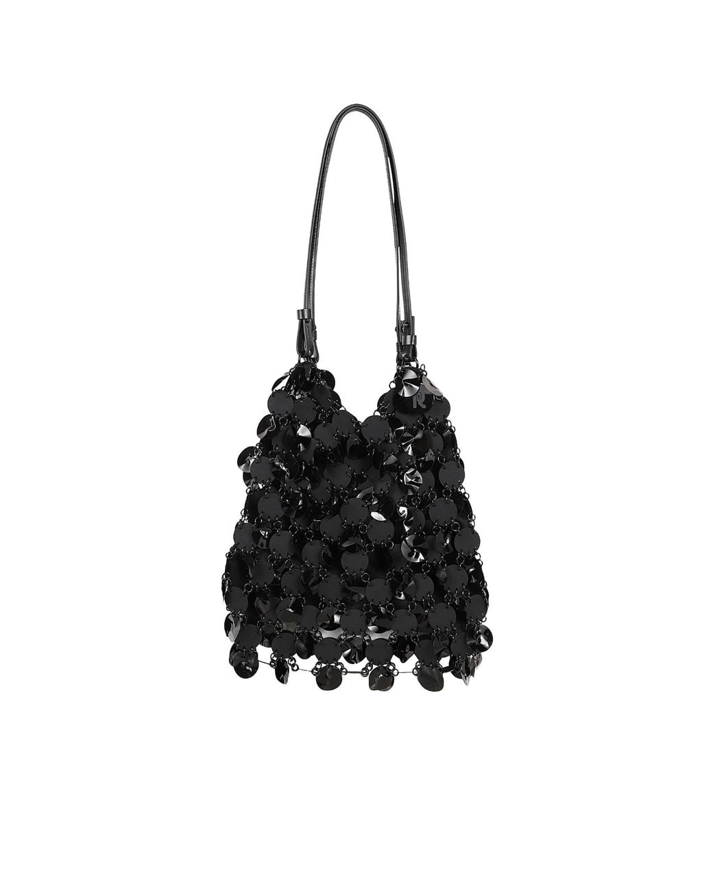 Rabanne Black Disc Embellished Top Handle Bag