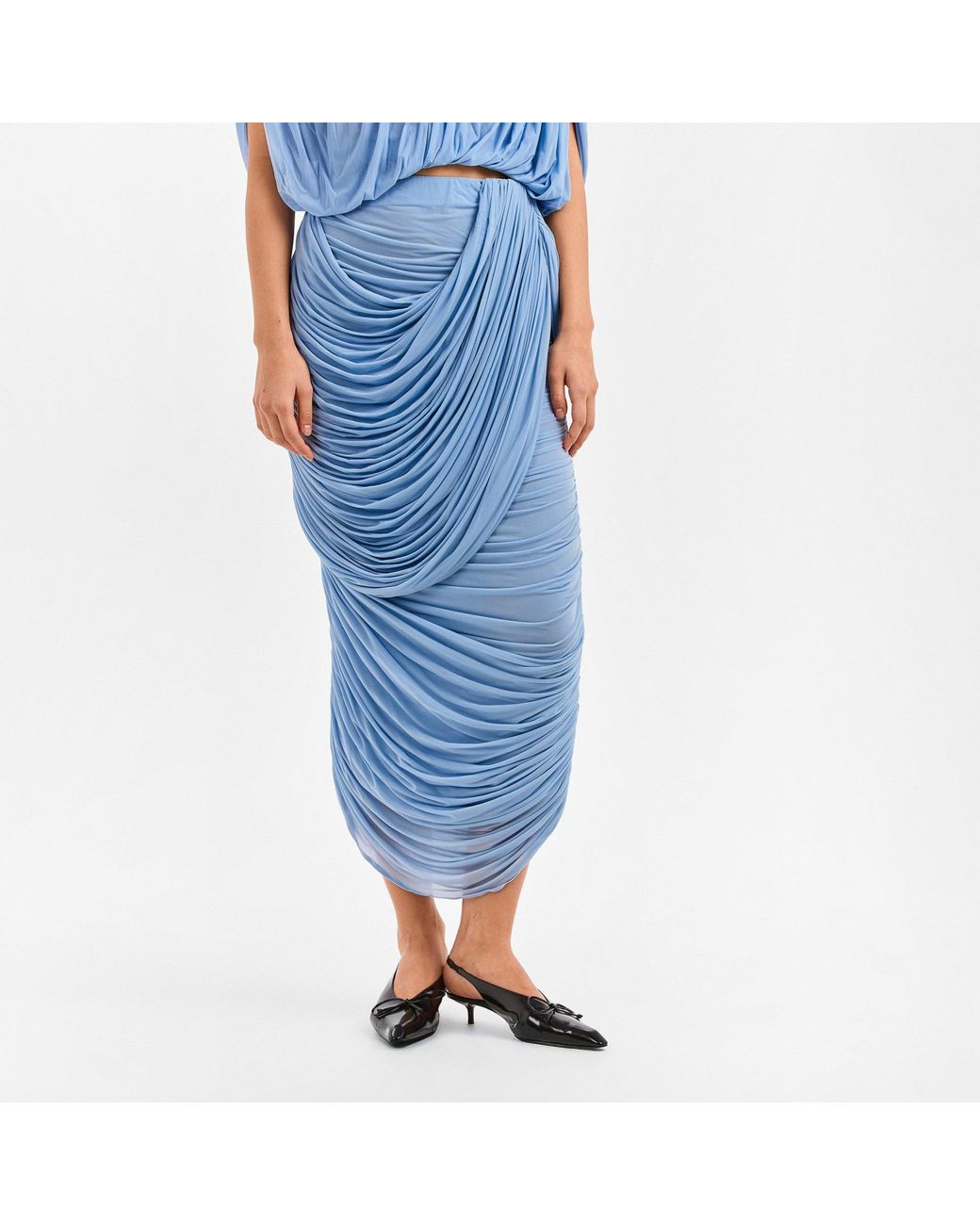 Magda Butrym Blue Midi Skirt