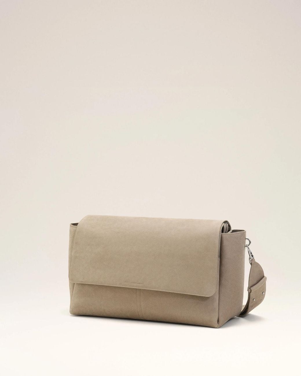AMI Gray Ami Large Flap Carrousel Bag for men