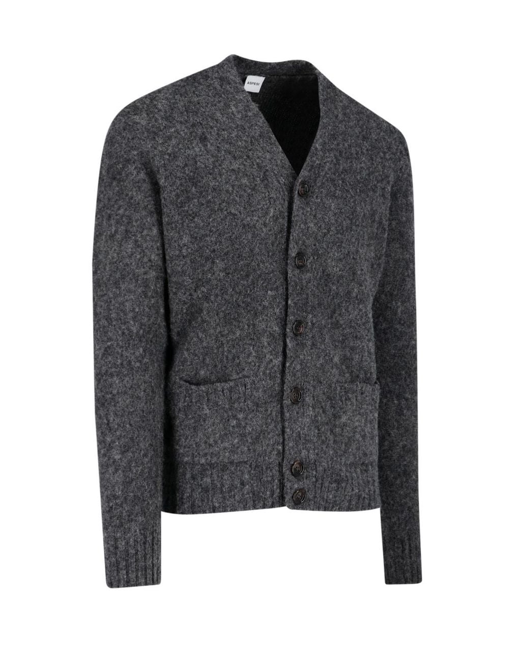 Aspesi Black V-Neck Buttoned Cardigan for men