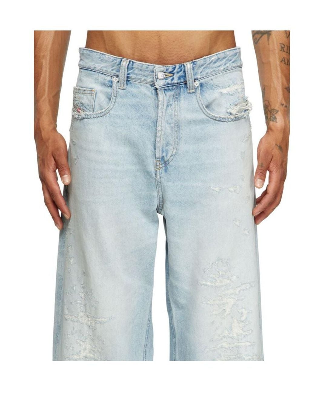 DIESEL Blue 2001 D-Macro 09M53 Relaxed Jeans for men