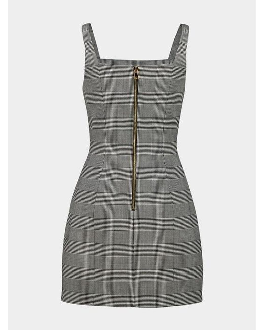Balmain Gray Sleveless Mini Dress