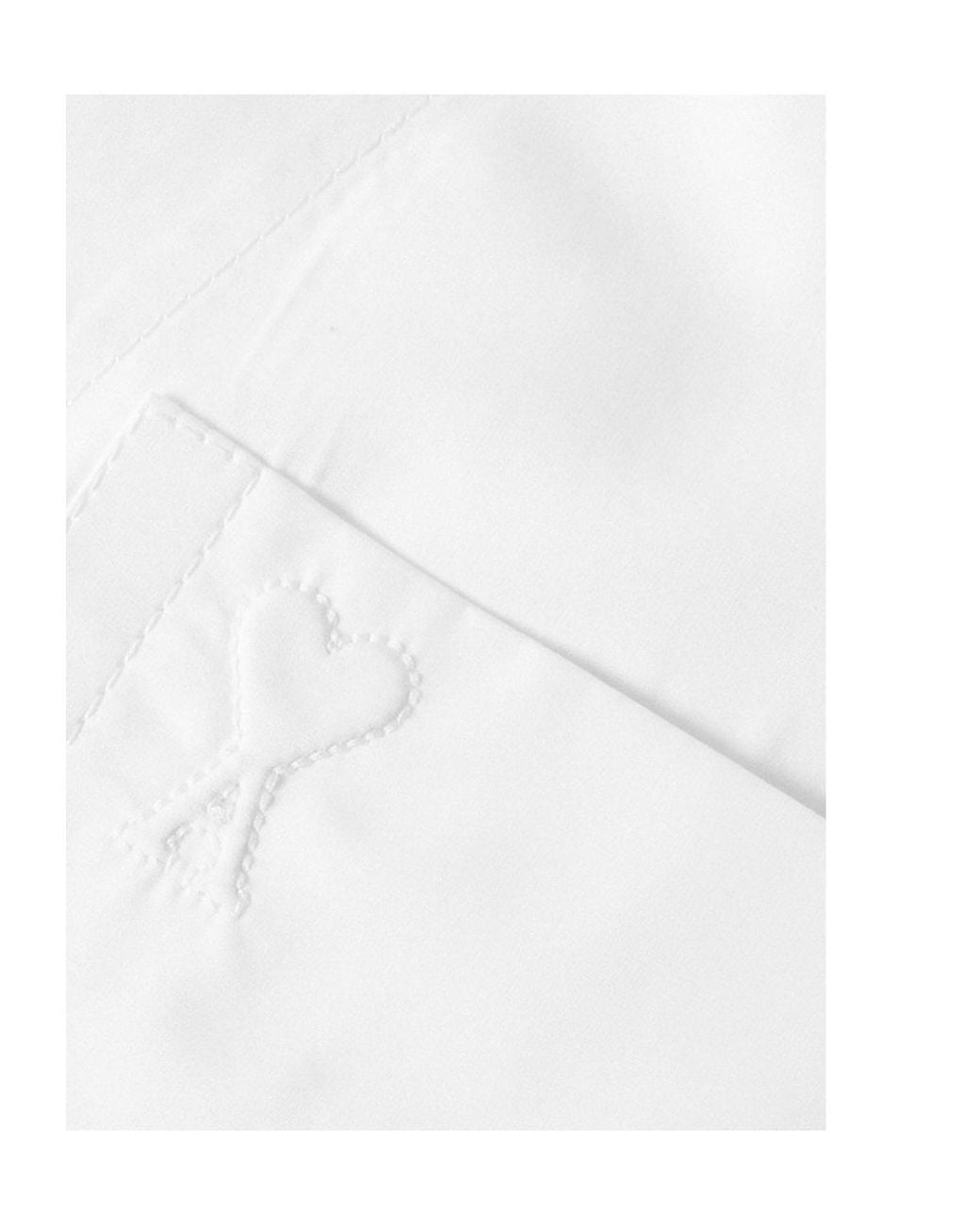 AMI White Sharp Collar Long Sleeve Plain Shirt for men