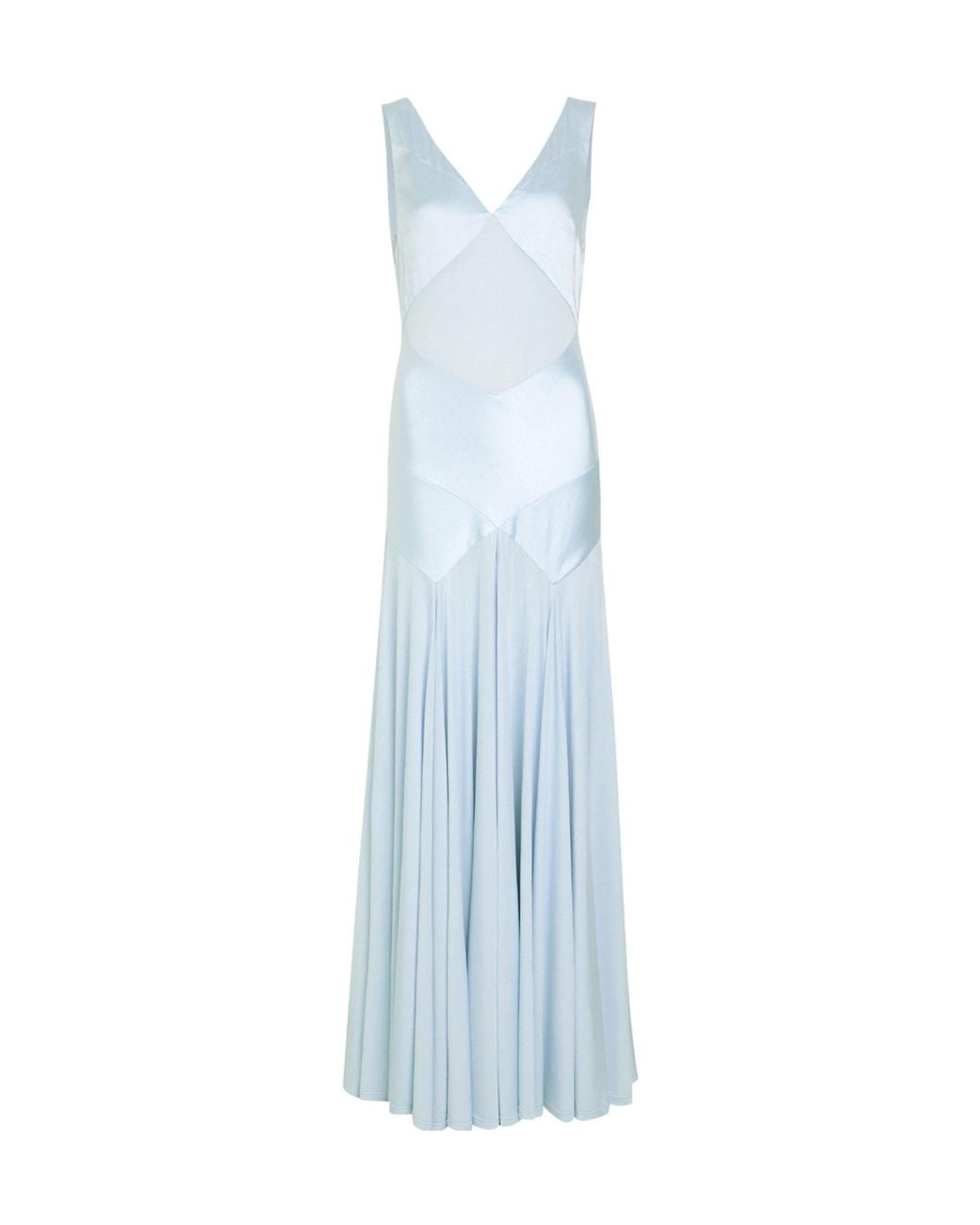 Self-Portrait Blue Satin Maxi Dress